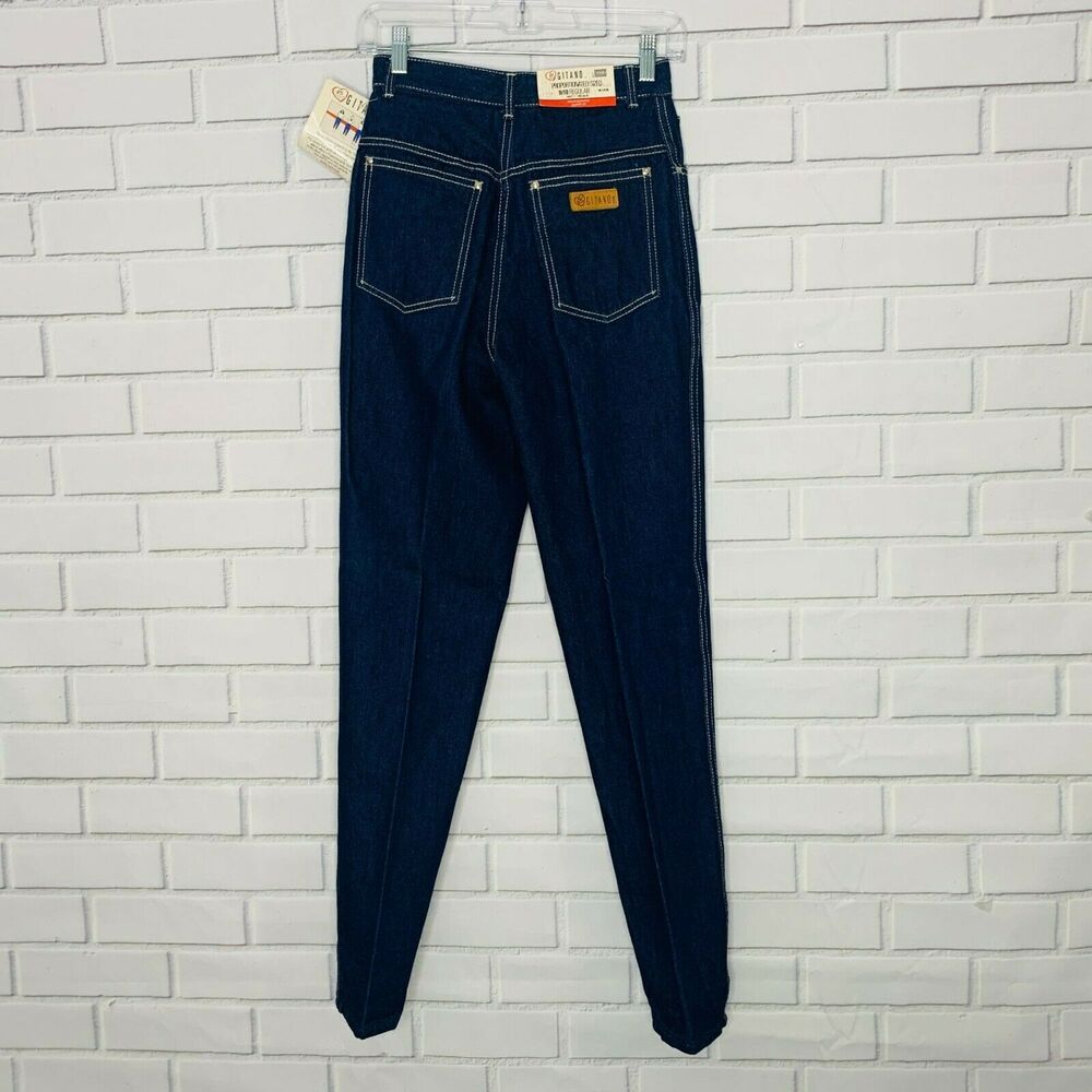 NWT vintage 80s Gitano jeans high rise waist dark wash tapered leg 9 10 juniors - Picture 5 of 12
